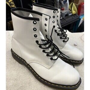 Dr. Martens 1460 White Smooth Leather Boots Size 14 US/ UK 13/ EU 48 Lace Up NEW